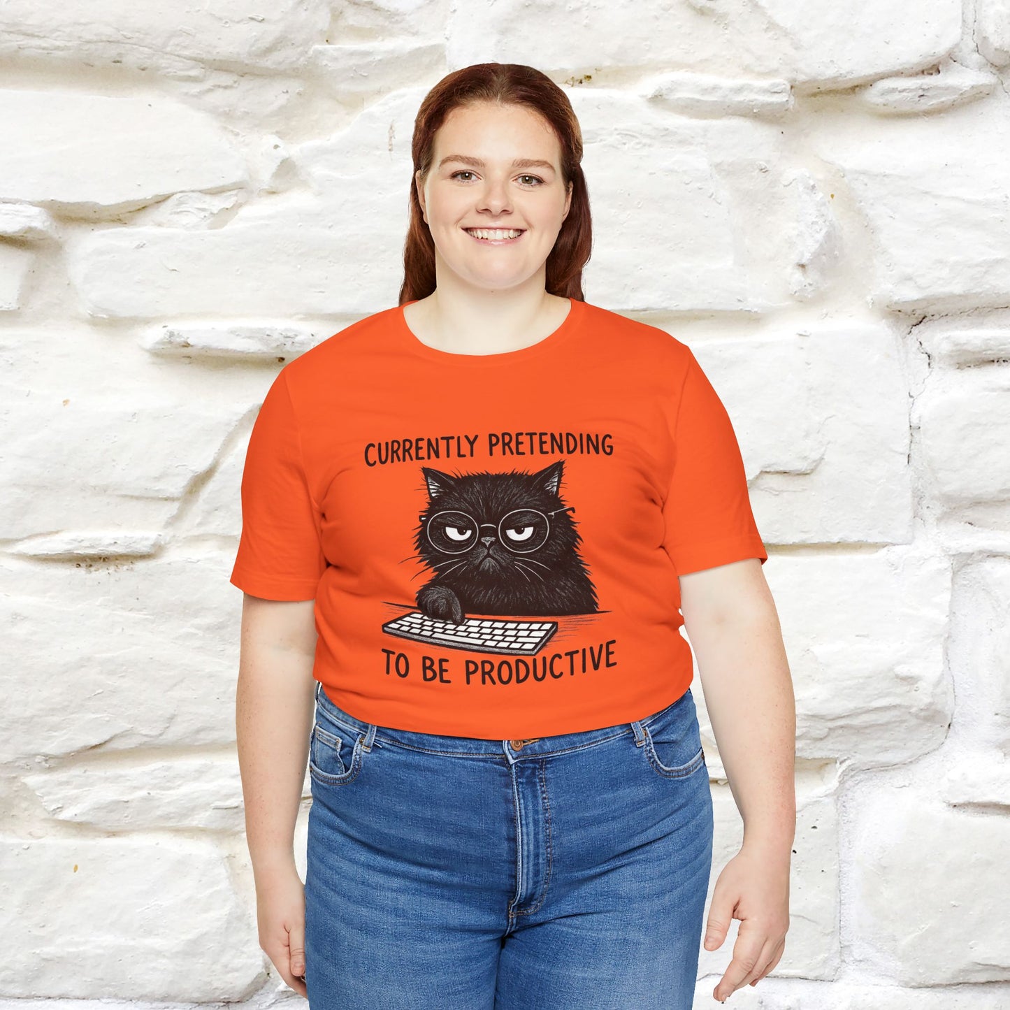 "Currently Pretending To Be Productive" |Cat T-Shirt | Nunu&Miao Studio - Nunu&Miao Studio