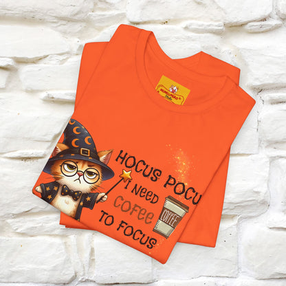 ''Hocus Pocus I Need Coffe To Focus'' Funny Cat Shirt | Nunu&Miao Studio - Nunu&Miao Studio
