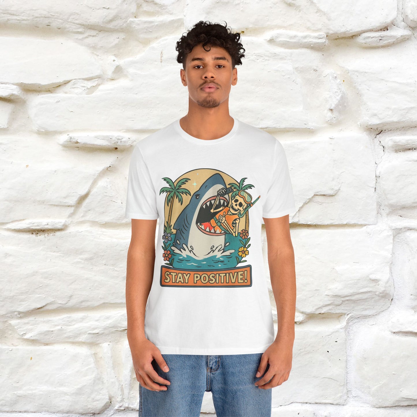 "Stay Positive" Funny T-shirt |Nunu&Miao Studio - Nunu&Miao Studio