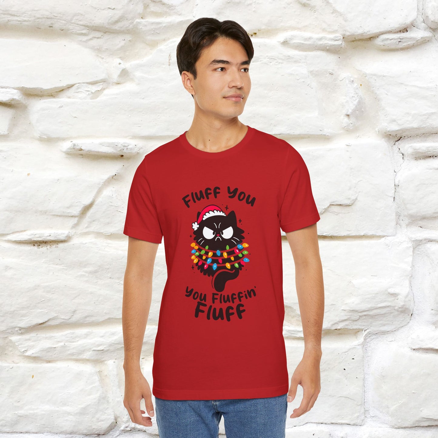 ''Fluff You, You Fluffin Fluff'' | Cattitude Cat Christmas Tee | Nunu&Miao Studio - Nunu&Miao Studio