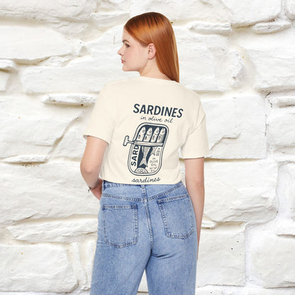 "Sardines In Olive Oil" Cute T-shirt | Front & Back Design|Nunu&Miao Studio