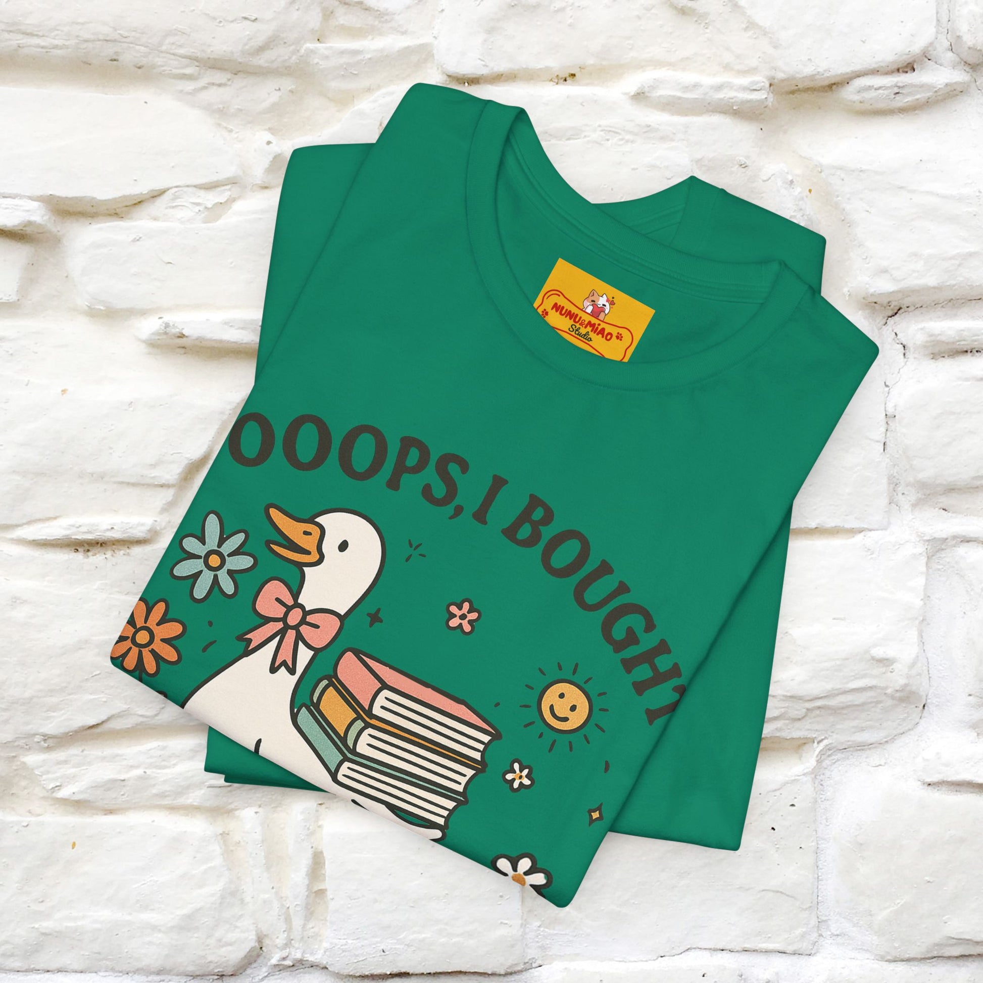 "Oooops I Bought Another Book" Funny Goose T-shirt |Nunu&Miao Studio - Nunu&Miao Studio
