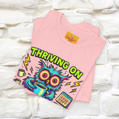 ''Thriving On Caffeine And Poor Choices''|  Sarcastic Cat T-Shirt | Nunu&Miao Studio