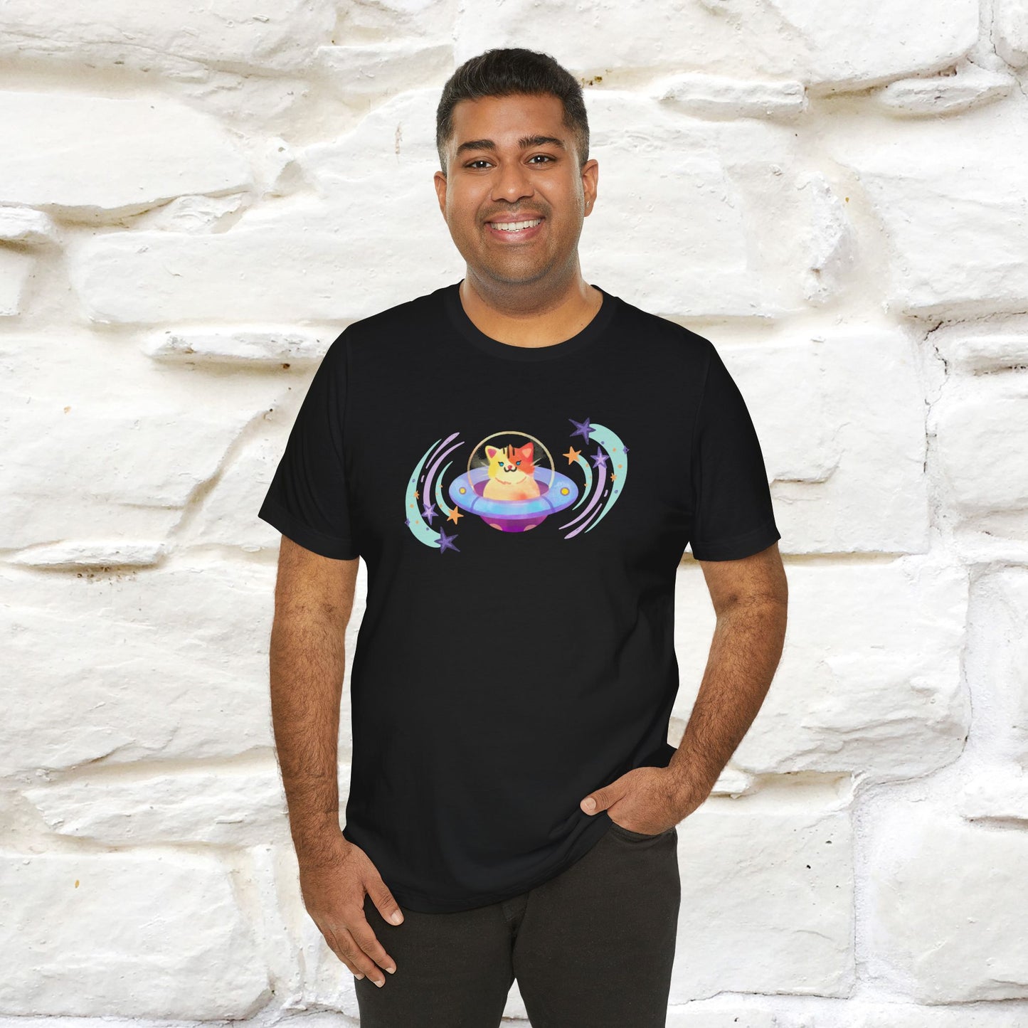 "Stay Positive'' Cat T-Shirt | Front & Back Design | Nunu&Miao Studio - Nunu&Miao Studio