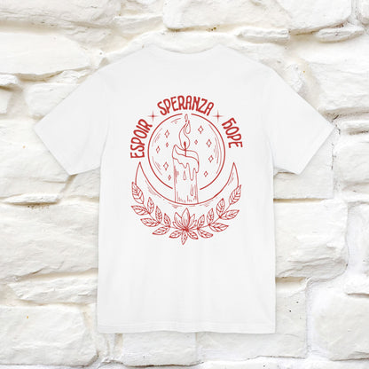 "Espoir Speranza Hope'' Cat T-Shirt Front and Back Design | Nunu&Miao Studio - Nunu&Miao Studio