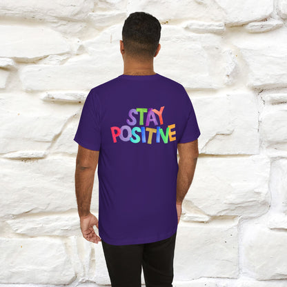 "Stay Positive'' Cat T-Shirt | Front & Back Design | Nunu&Miao Studio - Nunu&Miao Studio