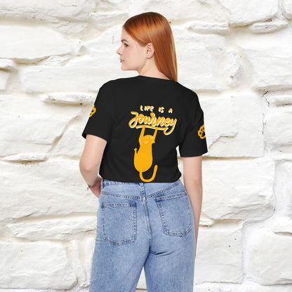 "Life Is A Journey'' Cat T-Shirt | Front & Back Design | Nunu&Miao Studio - Nunu&Miao Studio