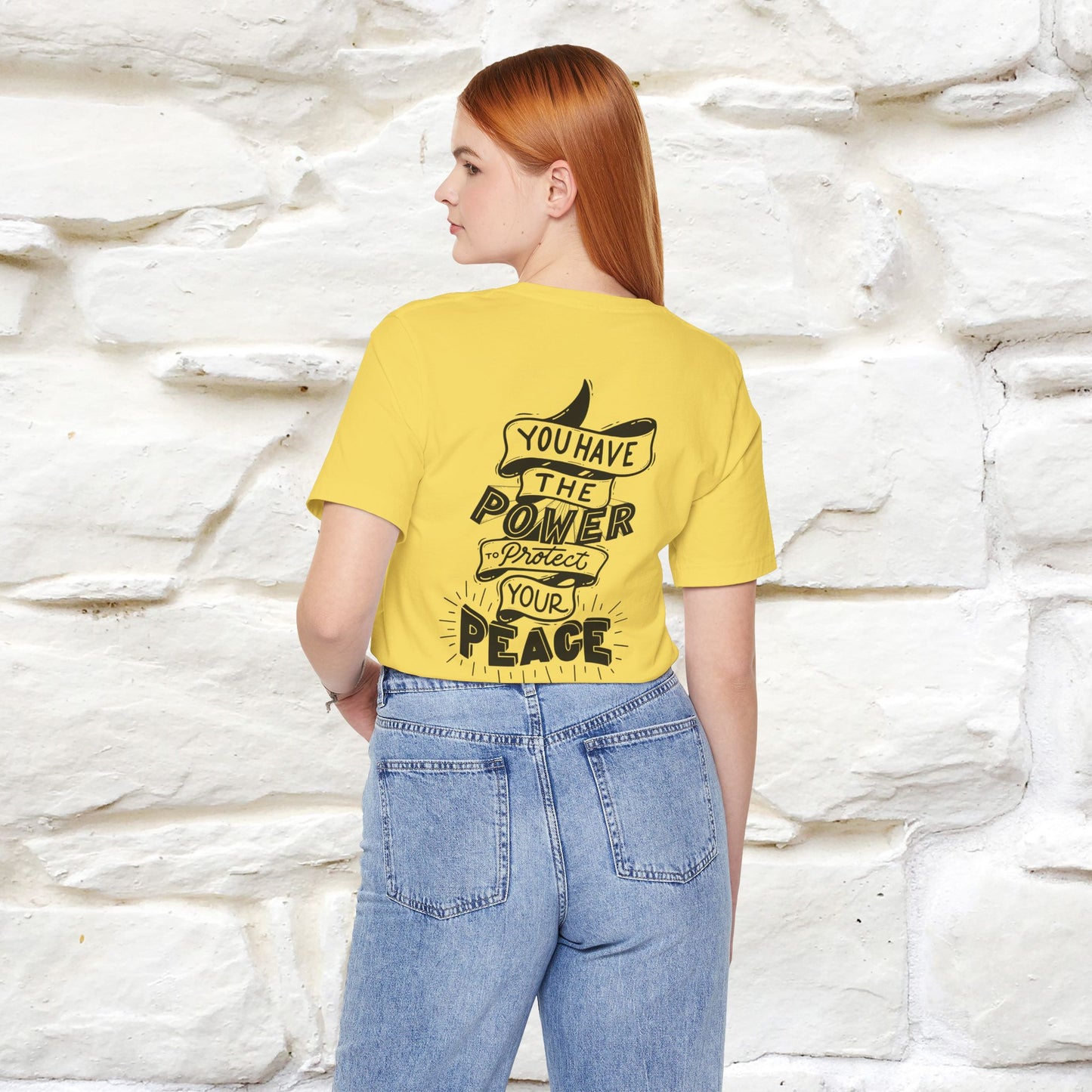 "You Have the Power to Protect Your Peace" Cat T-Shirt| Front & Back Design | Nunu&Miao Studio - Nunu&Miao Studio