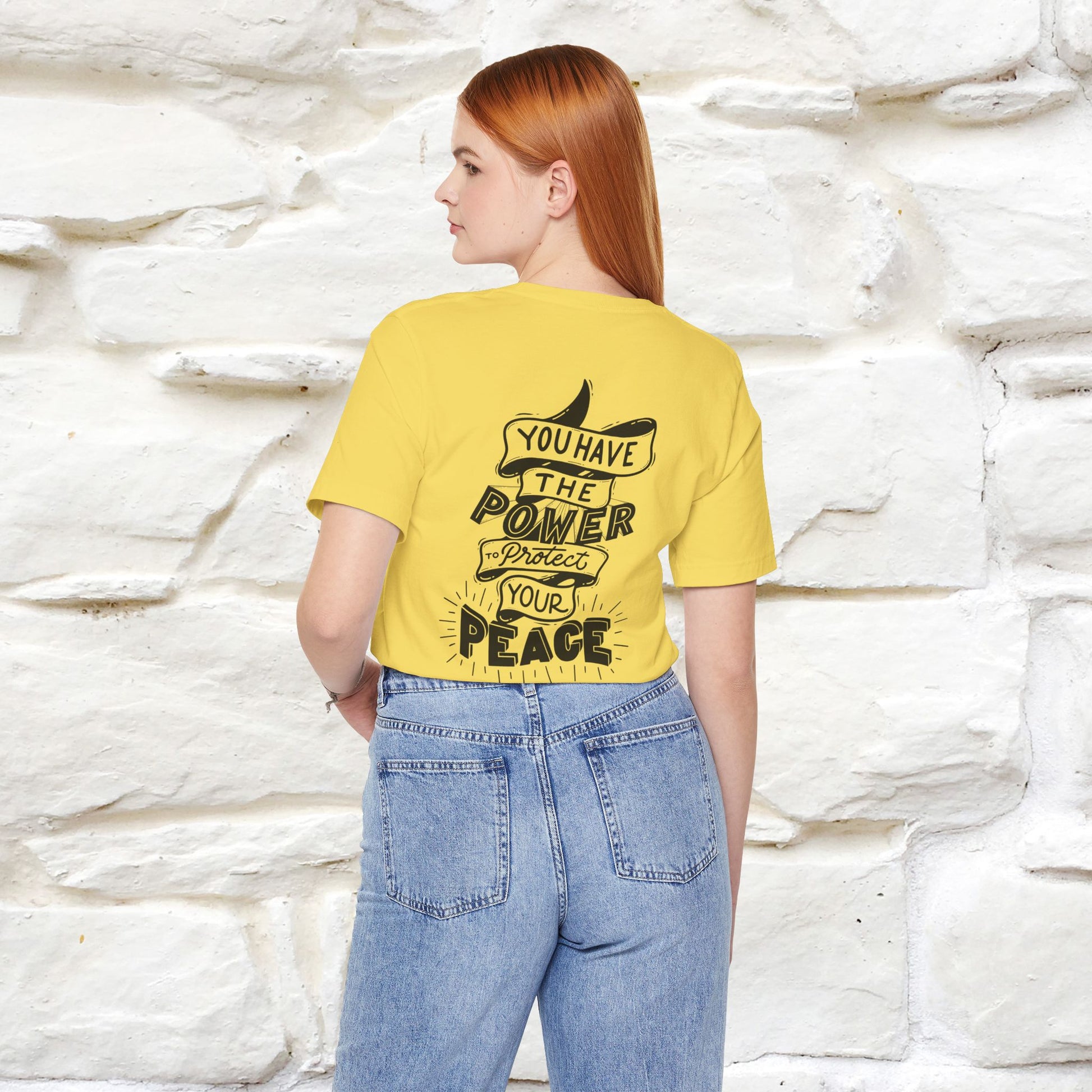 "You Have the Power to Protect Your Peace" Cat T-Shirt| Front & Back Design | Nunu&Miao Studio - Nunu&Miao Studio