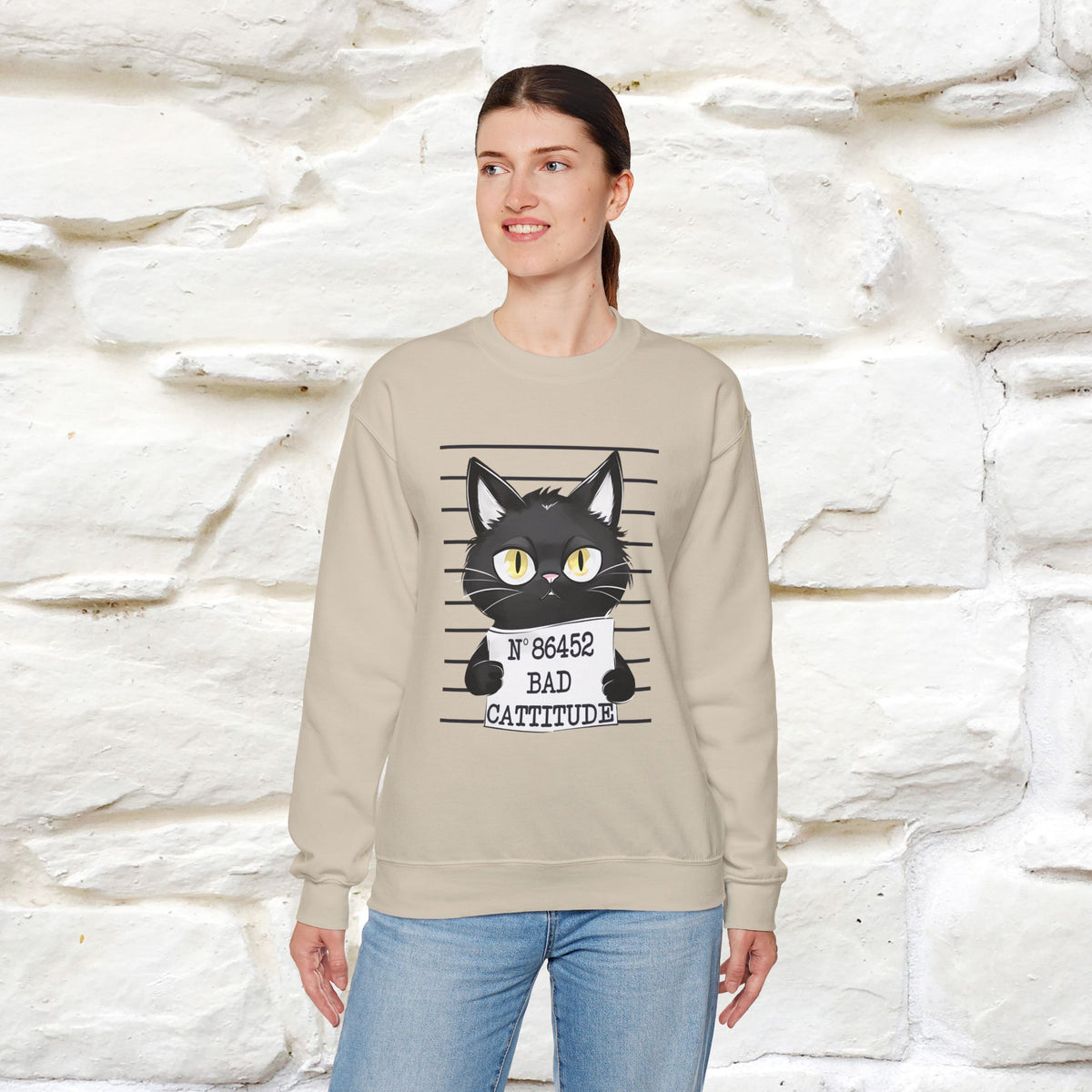 ''Bad Cattitude'' |Cat Sweatshirt | Nunu&Miao Studio