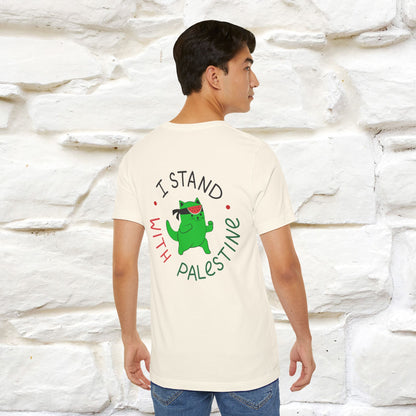 "I Love Palestine" Cat T-shirt | Front & Back Design |Nunu&Miao Studio - Nunu&Miao Studio