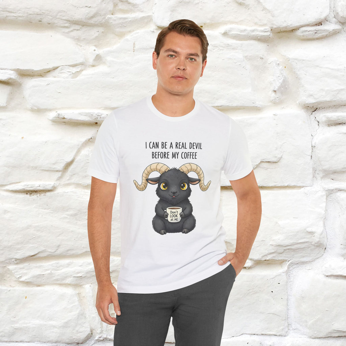 "I Can Be a Real Devil Before My Coffe" Funny T-shirt |Nunu&Miao Studio