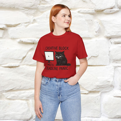 "Creative Block Meets Deadline..." |Cat T-Shirt | Nunu&Miao Studio - Nunu&Miao Studio