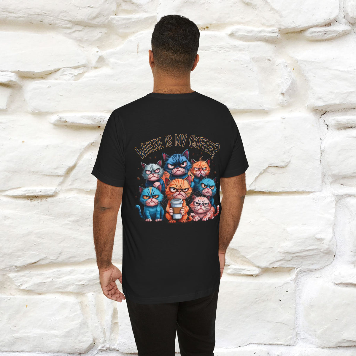 "Where Is My Coffe?" Cat T-Shirt | Front & Back Design | Nunu&Miao Studio