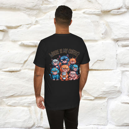 "Where Is My Coffe?" Cat T-Shirt | Front & Back Design | Nunu&Miao Studio