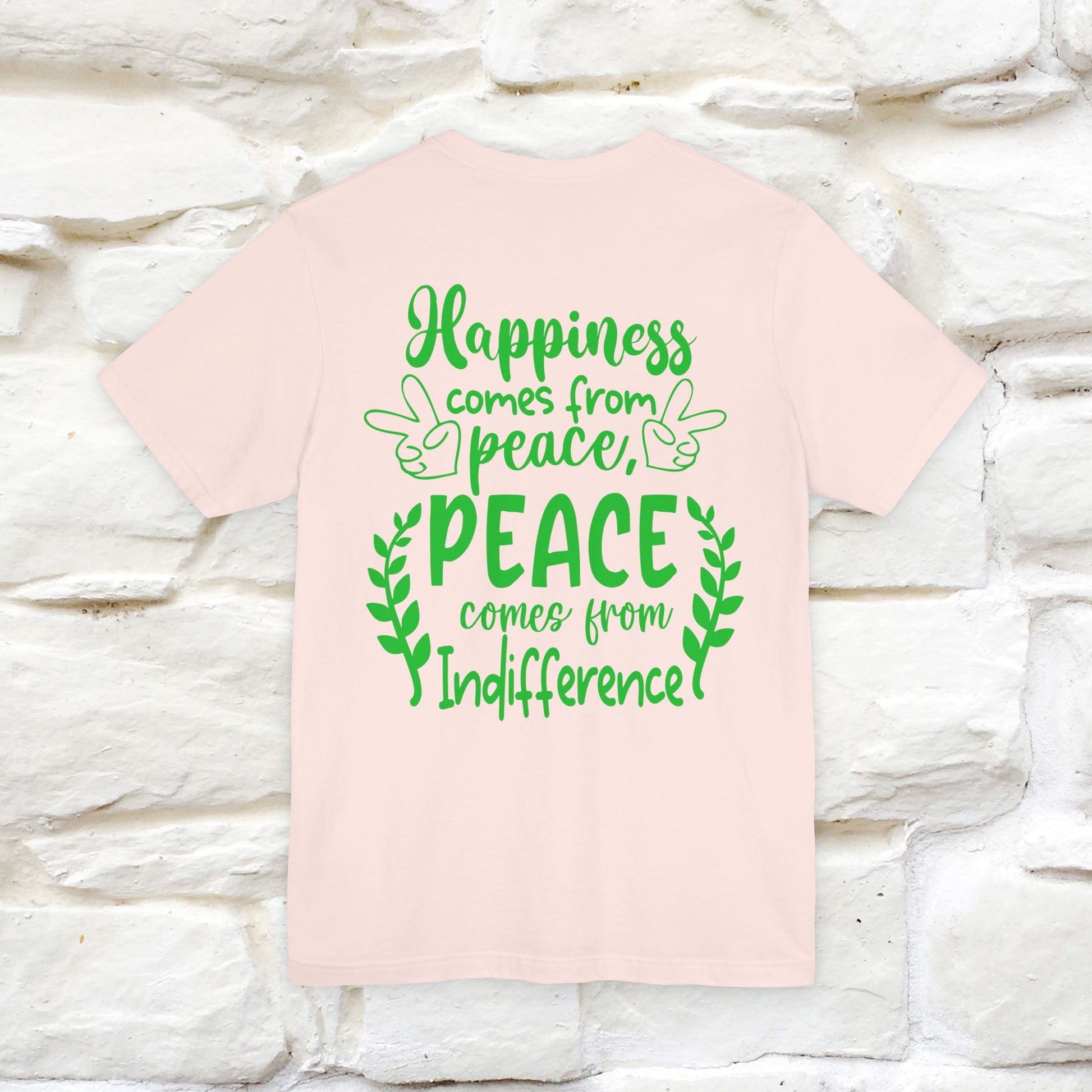 "Happiness Comes From Peace, Peace Comes From Indifference" Cat T-Shirt| Front & Back Design | Nunu&Miao Studio - Nunu&Miao Studio
