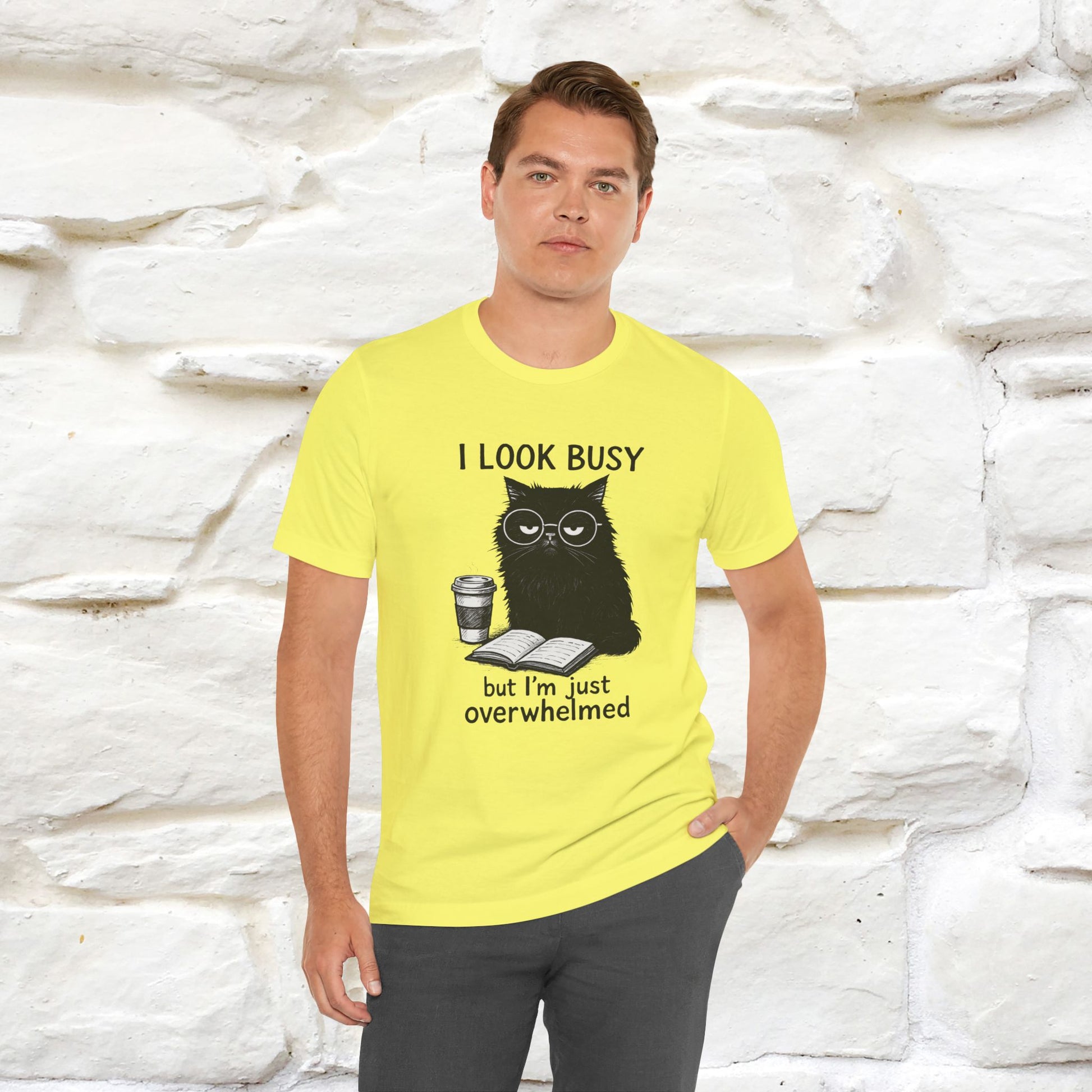 "I Look Busy But I'm Just Overwhelmed" |Cat T-Shirt | Nunu&Miao Studio - Nunu&Miao Studio
