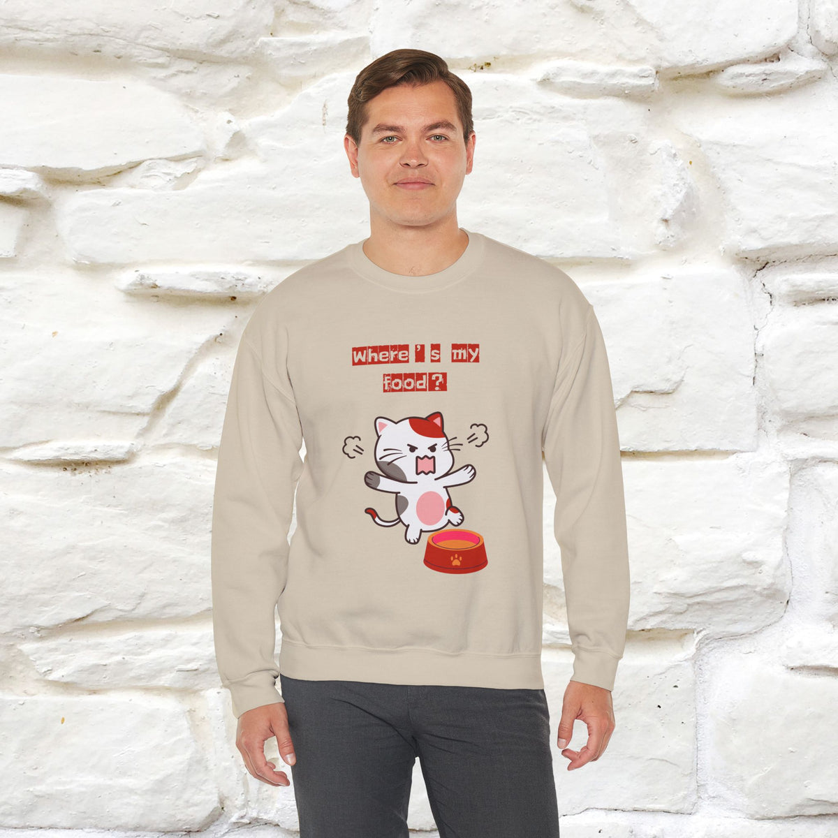 ''Where's My Food'' | Cute Cat Sweatshirt | Nunu&Miao Studio