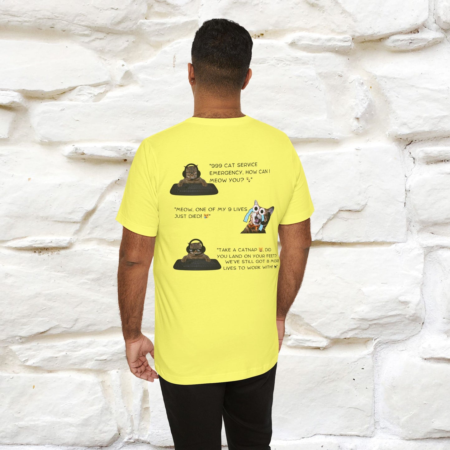 ''911 Emergency'' | Front & Back Design | Cat T-Shirt | Nunu&Miao Studio - Nunu&Miao Studio