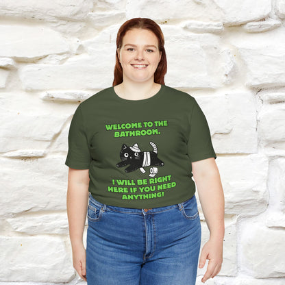 "Welcome To The Bathroom..."Funny  Cat T-shirt |Nunu&Miao Studio - Nunu&Miao Studio