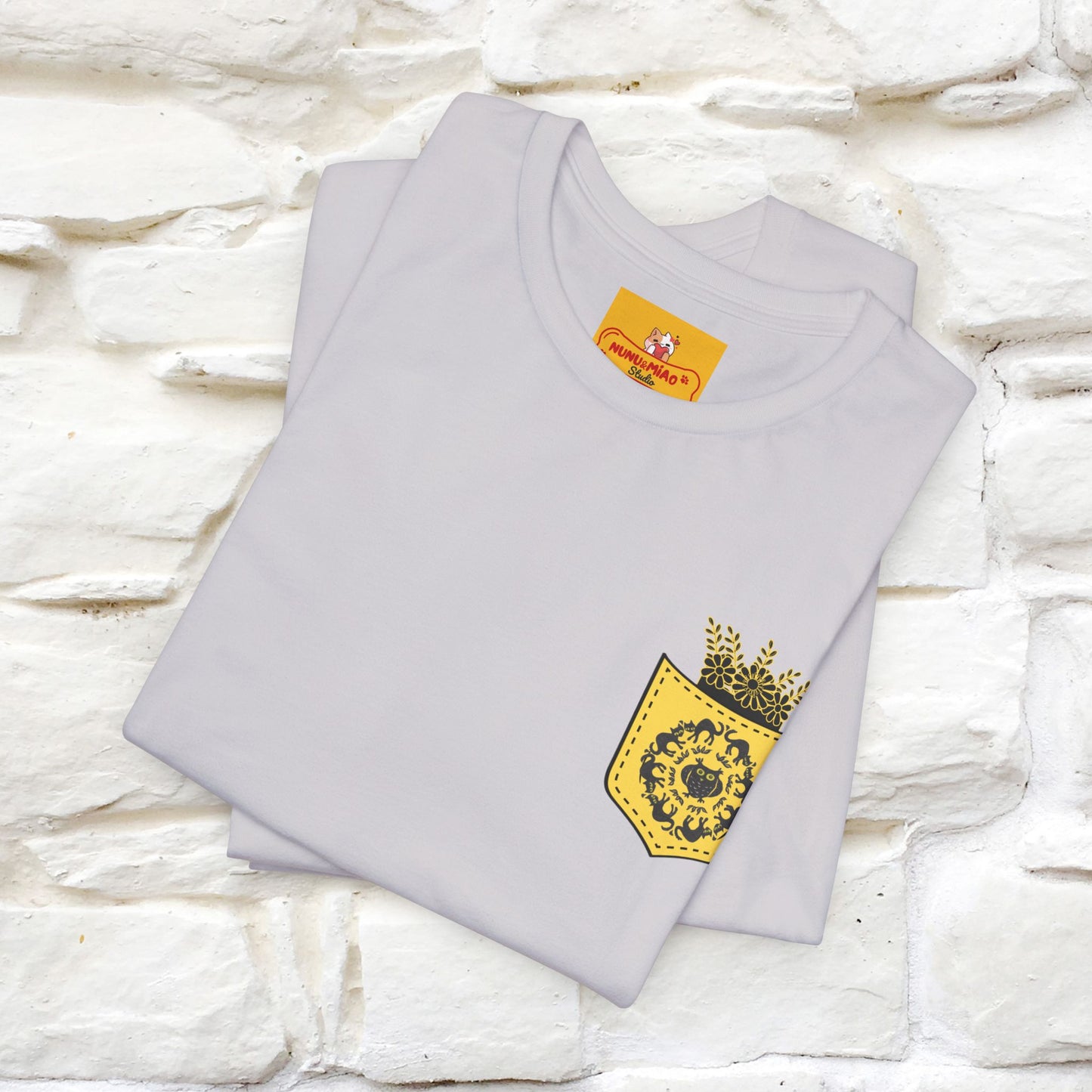 ''Black Cat Circle'' Cat T-Shirt Front and Back Design | Nunu&Miao Studio - Nunu&Miao Studio