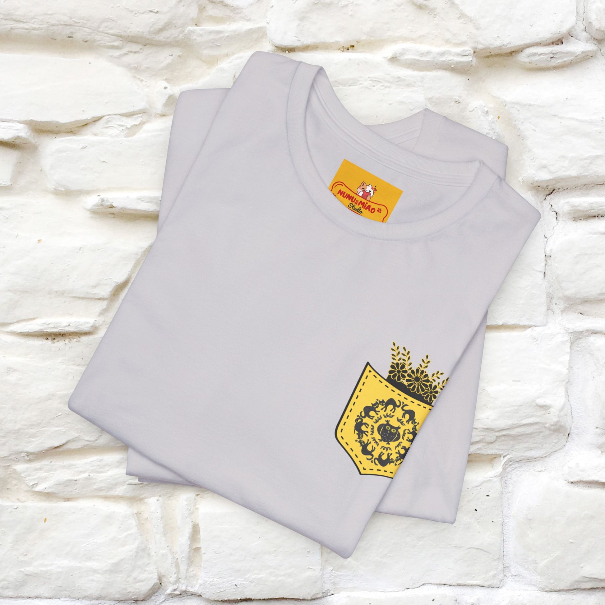 ''Black Cat Circle'' Cat T-Shirt Front and Back Design | Nunu&Miao Studio - Nunu&Miao Studio