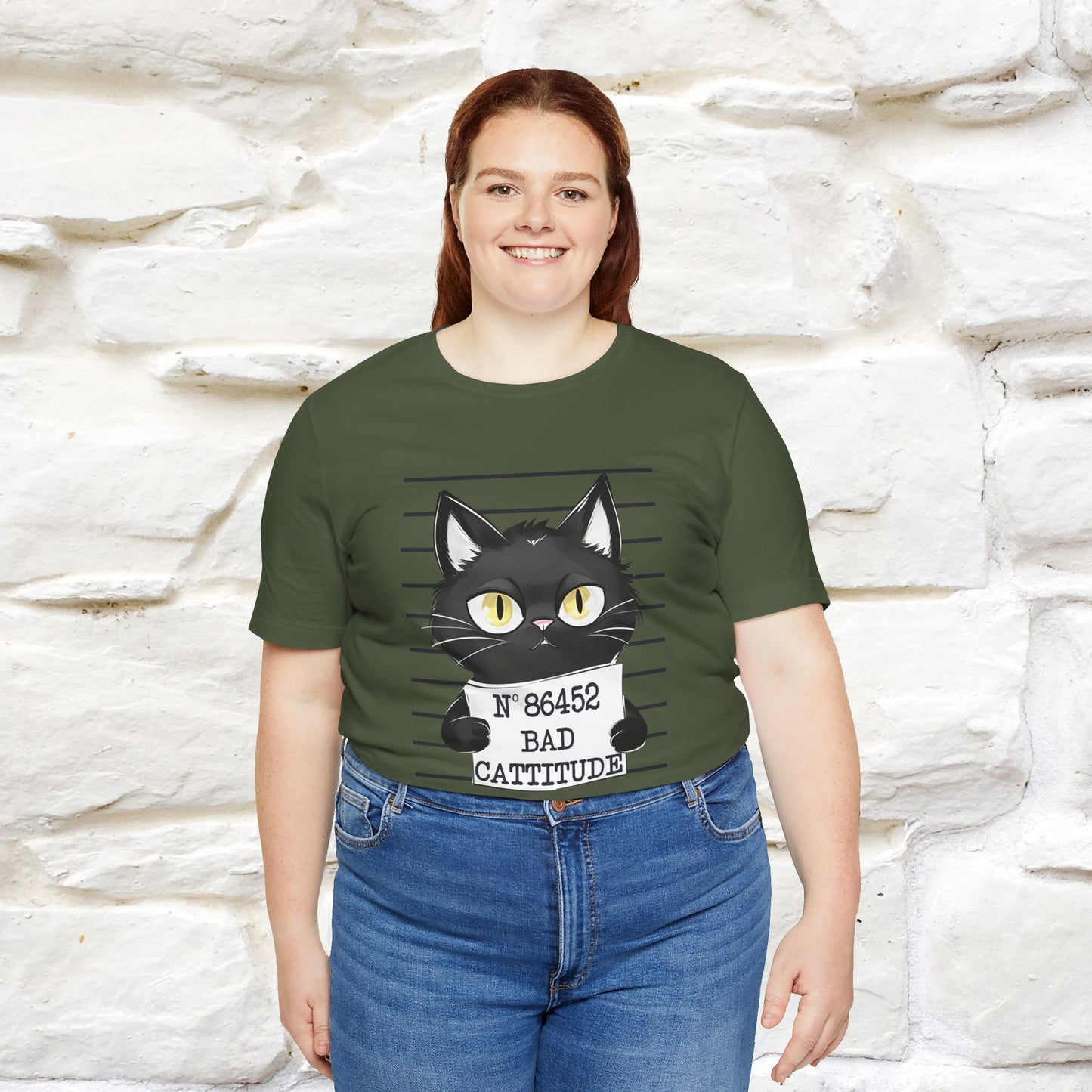 "Bad Cattitude" T-Shirt for Men & Women | 100% Cotton* - Nunu&Miao Studio