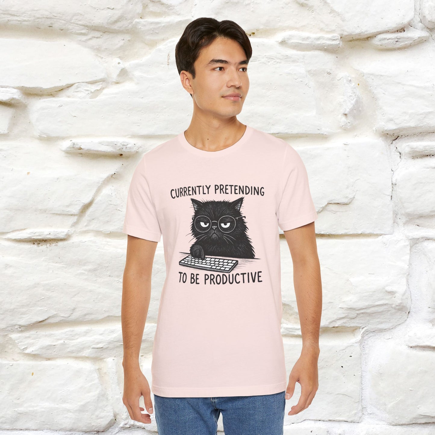 "Currently Pretending To Be Productive" |Cat T-Shirt | Nunu&Miao Studio - Nunu&Miao Studio