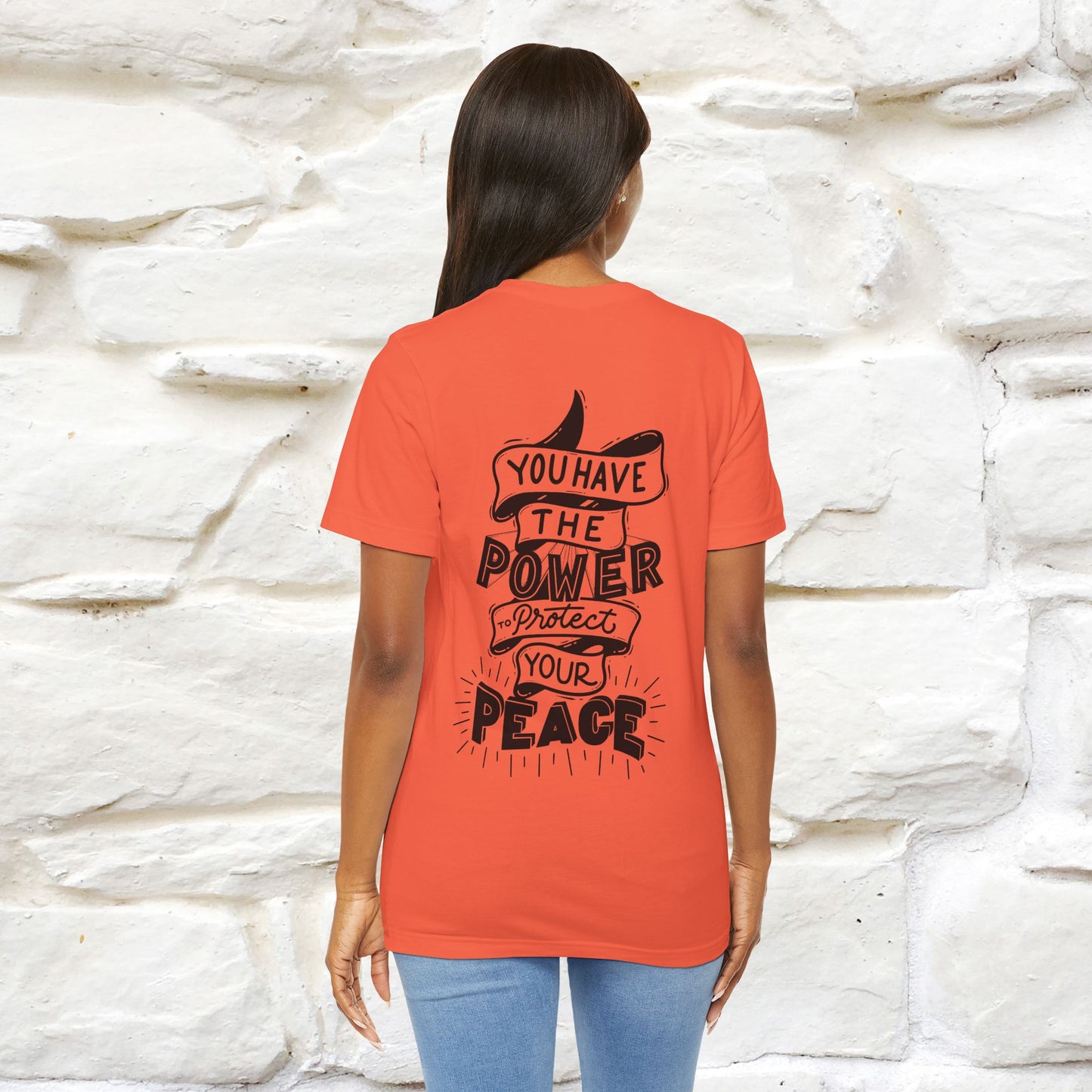 "You Have the Power to Protect Your Peace" Cat T-Shirt| Front & Back Design | Nunu&Miao Studio - Nunu&Miao Studio