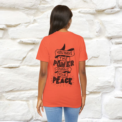 "You Have the Power to Protect Your Peace" Cat T-Shirt| Front & Back Design | Nunu&Miao Studio - Nunu&Miao Studio