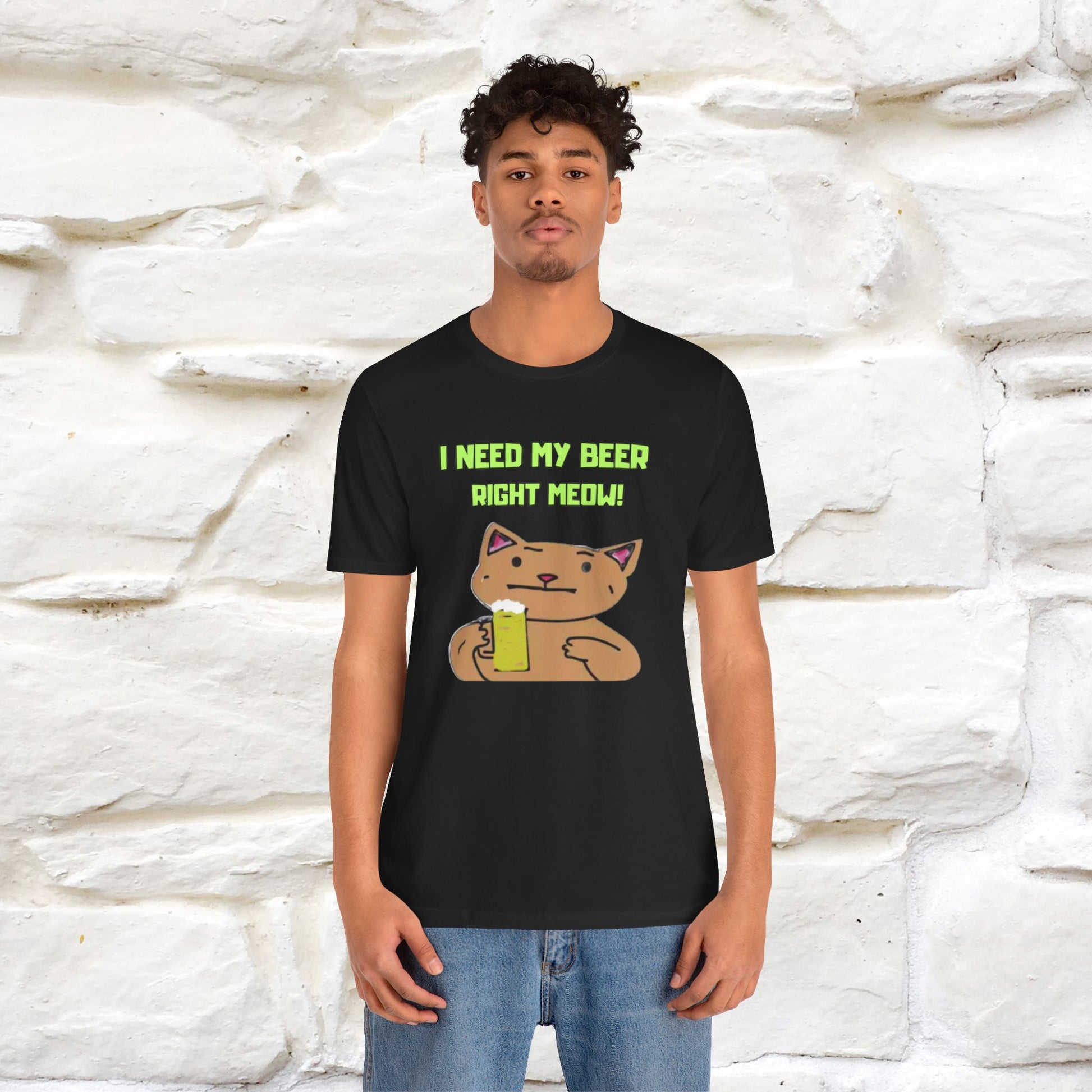 "I Need My Beer Right Meow!" Cat  T-shirt |Nunu&Miao Studio - Nunu&Miao Studio