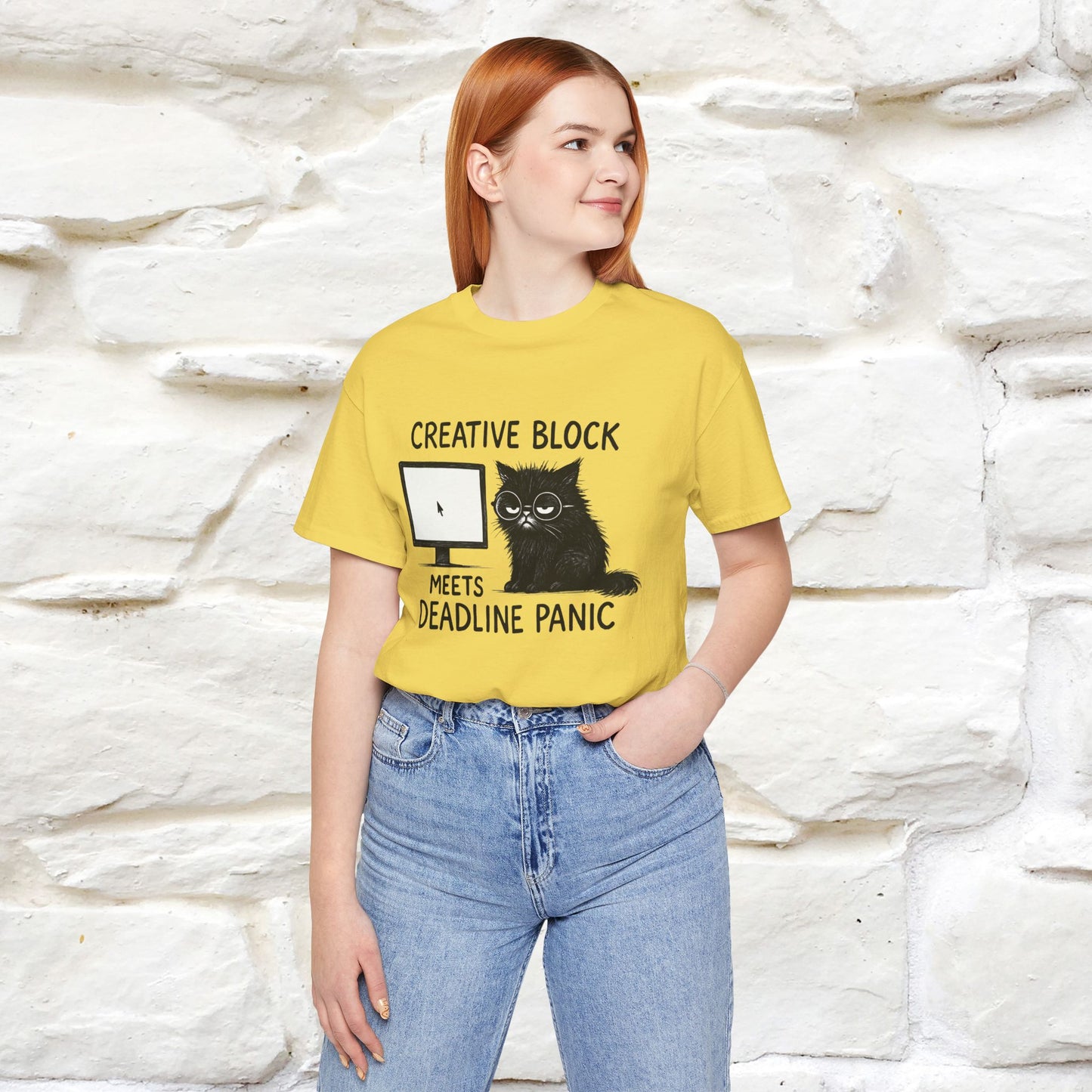 "Creative Block Meets Deadline..." |Cat T-Shirt | Nunu&Miao Studio - Nunu&Miao Studio