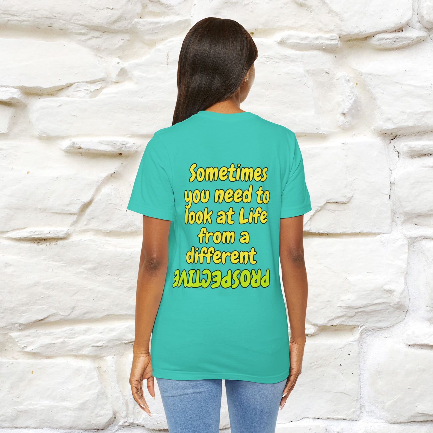 "Sometimes You Need to Look at Life from a Different Perspective" Cat T-Shirt | Front & Back Design | Nunu&Miao Studio - Nunu&Miao Studio