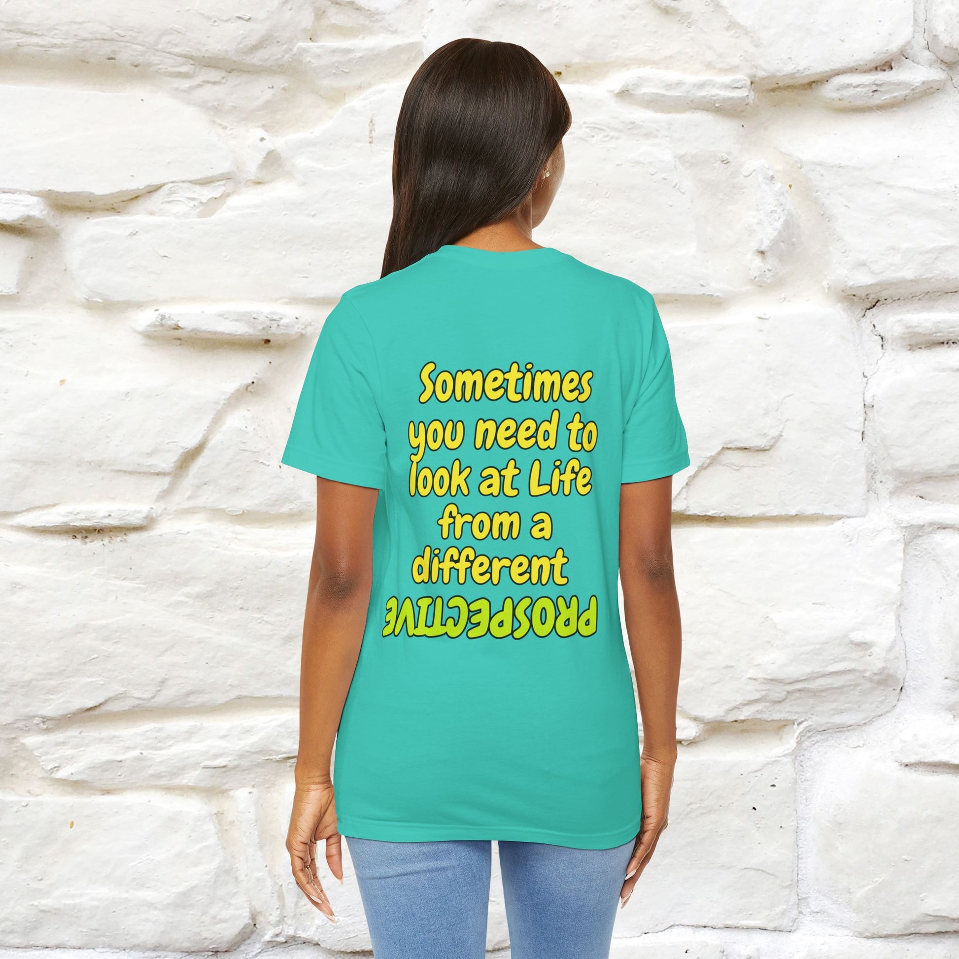 "Sometimes You Need to Look at Life from a Different Perspective" Cat T-Shirt | Front & Back Design | Nunu&Miao Studio - Nunu&Miao Studio