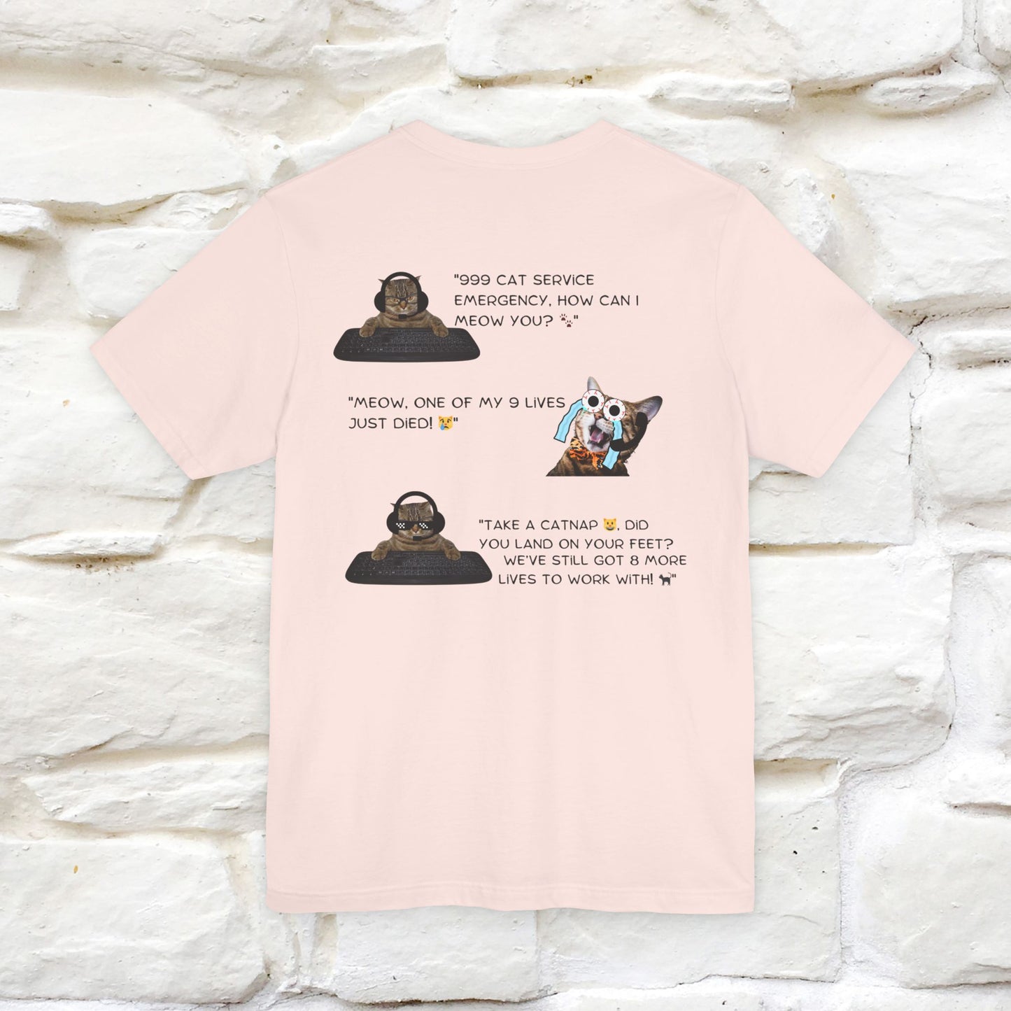 ''911 Emergency'' | Front & Back Design | Cat T-Shirt | Nunu&Miao Studio - Nunu&Miao Studio