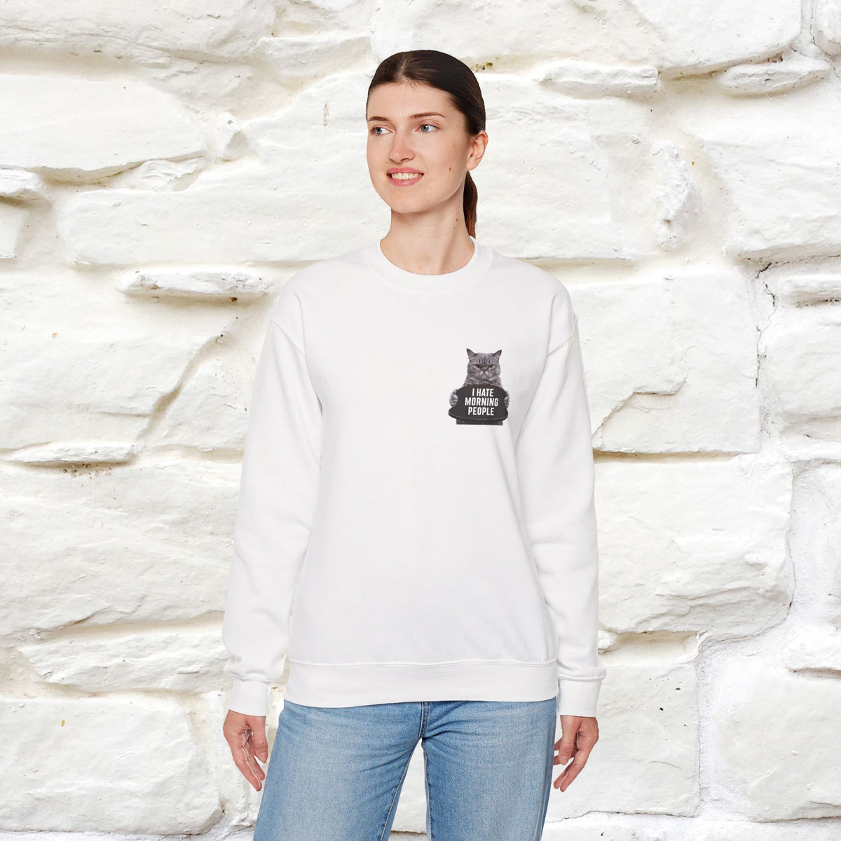 "I Hate Morning People'' |Cat Sweatshirt | Nunu&Miao Studio