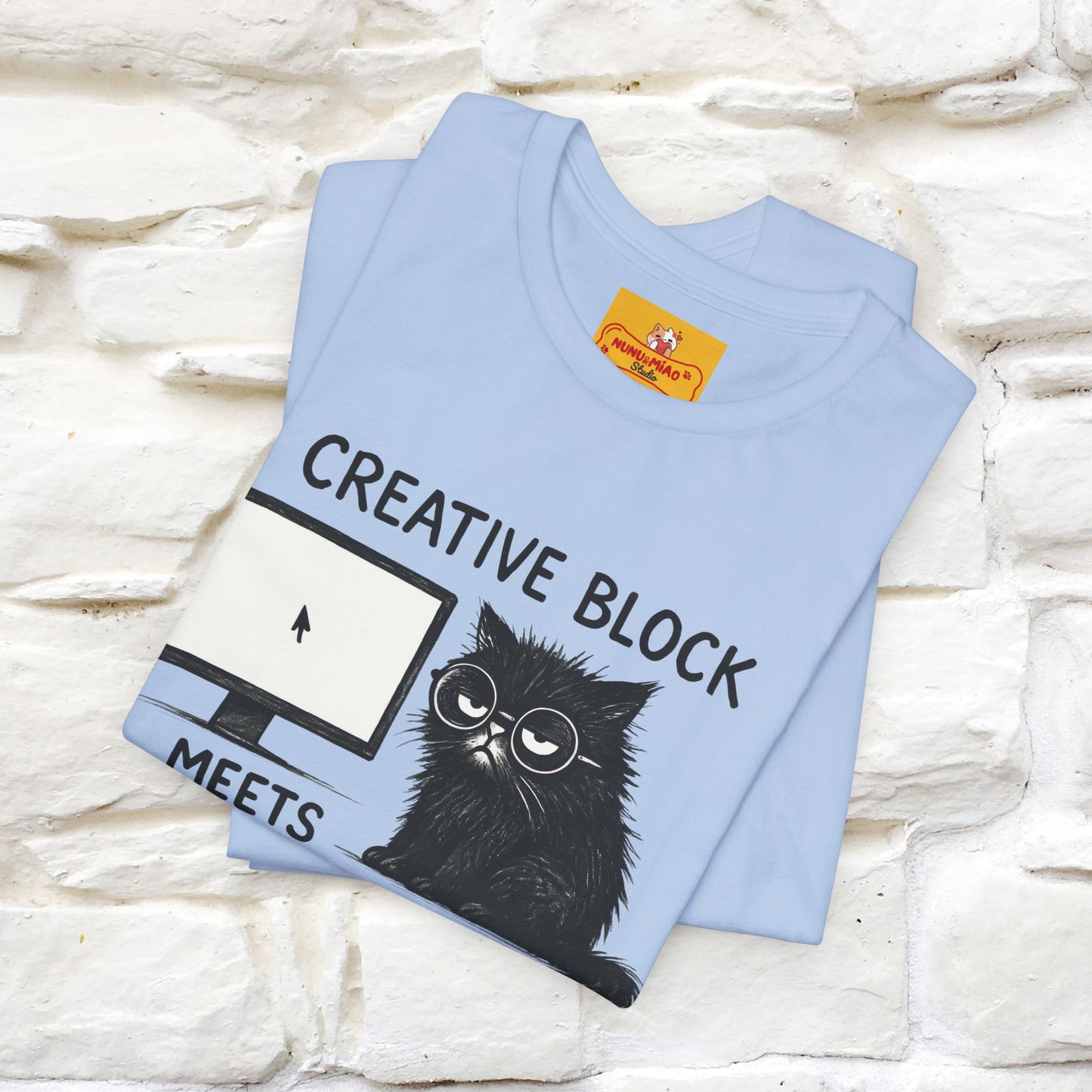 "Creative Block Meets Deadline..." |Cat T-Shirt | Nunu&Miao Studio - Nunu&Miao Studio