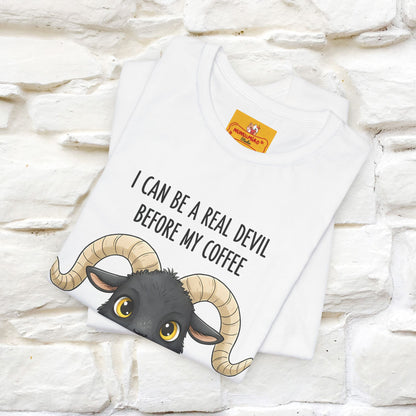 "I Can Be a Real Devil Before My Coffe" Funny T-shirt |Nunu&Miao Studio