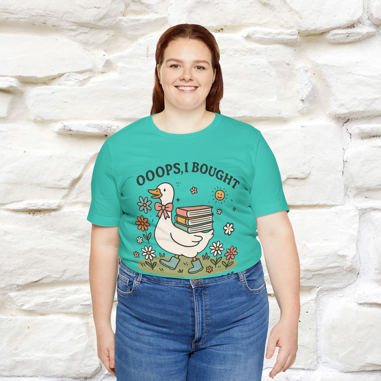 "Oooops I Bought Another Book" Funny Goose T-shirt |Nunu&Miao Studio - Nunu&Miao Studio