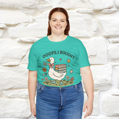 "Oooops I Bought Another Book" Funny Goose T-shirt |Nunu&Miao Studio - Nunu&Miao Studio