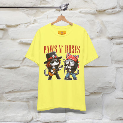 Paws N' Roses T-Shirt | Rock-Inspired Cat Lover  | Nunu&Miao Studio - Nunu&Miao Studio