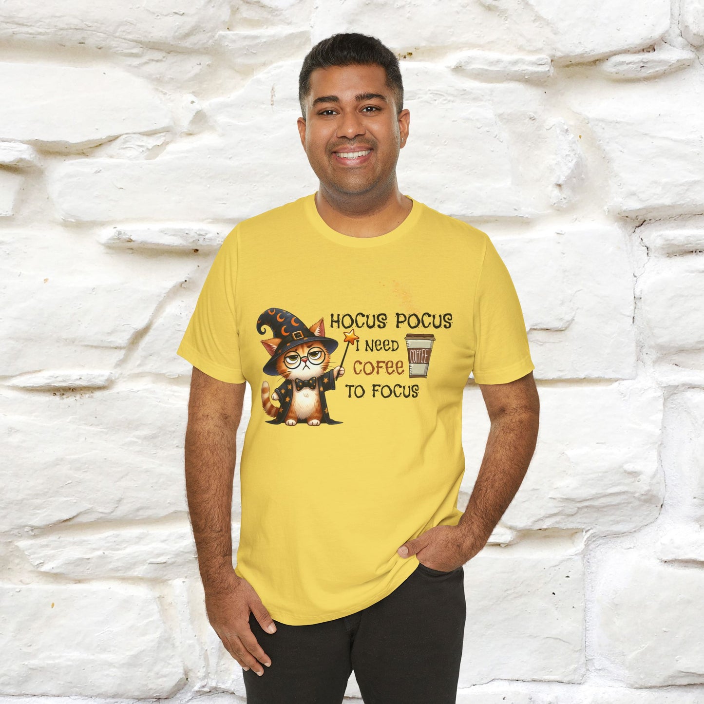 ''Hocus Pocus I Need Coffe To Focus'' Funny Cat Shirt | Nunu&Miao Studio - Nunu&Miao Studio