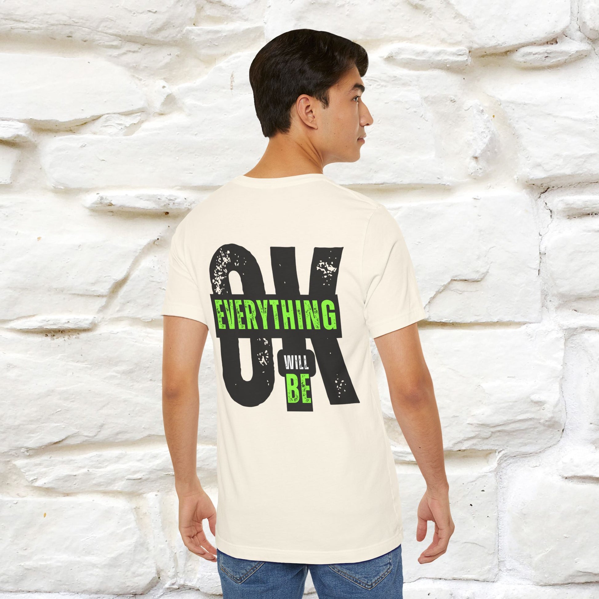 ''Everything Will Be Ok '' Cat T-Shirt Front and Back Design | Nunu&Miao Studio - Nunu&Miao Studio