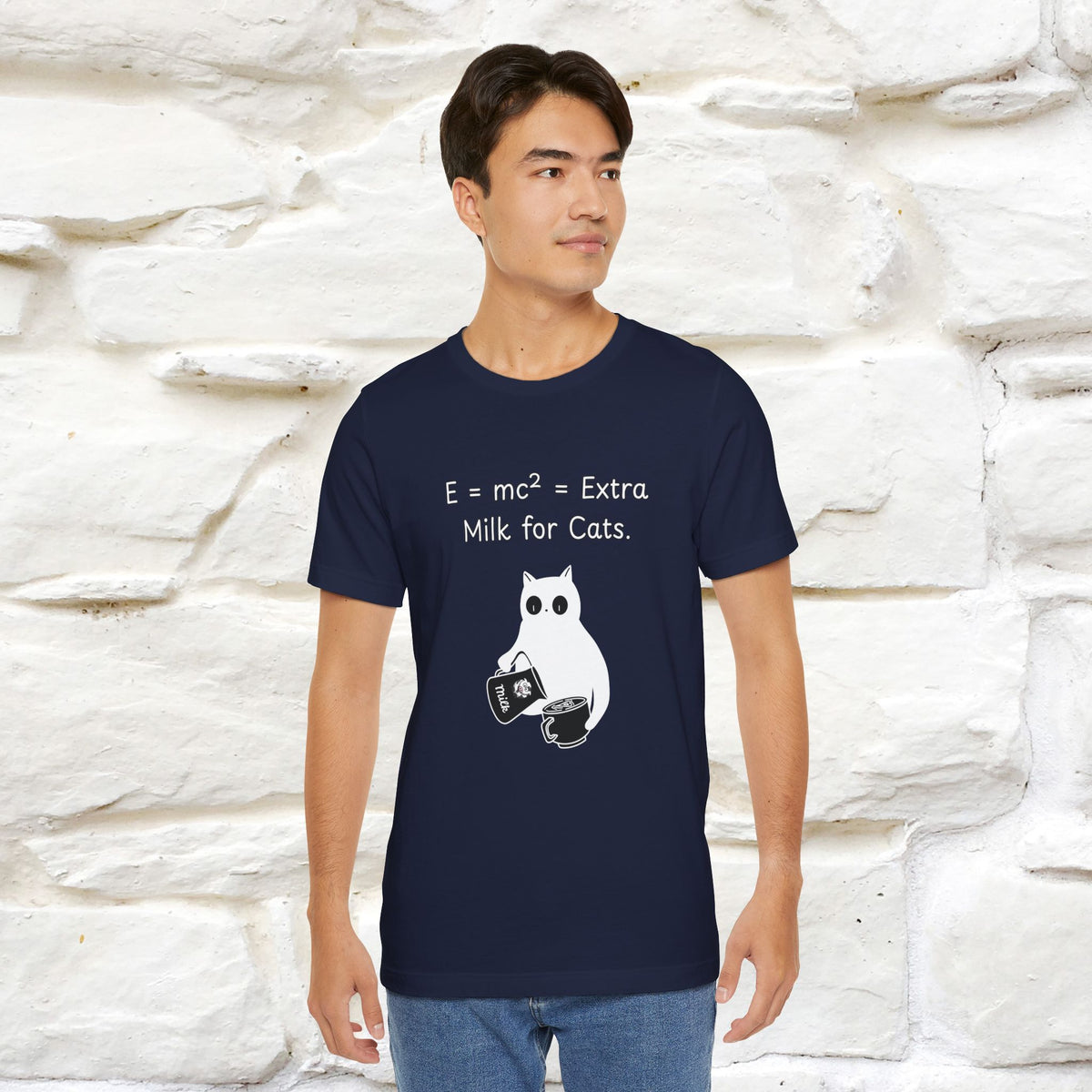 ''E = mc² = Extra Milk for Cats.''| Funny T-Shirt | Nunu&Miao Studio