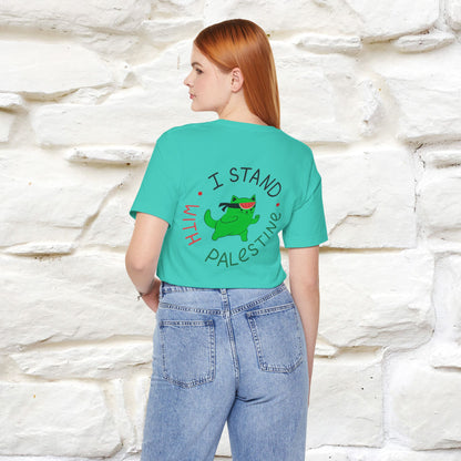 "I Love Palestine" Cat T-shirt | Front & Back Design |Nunu&Miao Studio - Nunu&Miao Studio