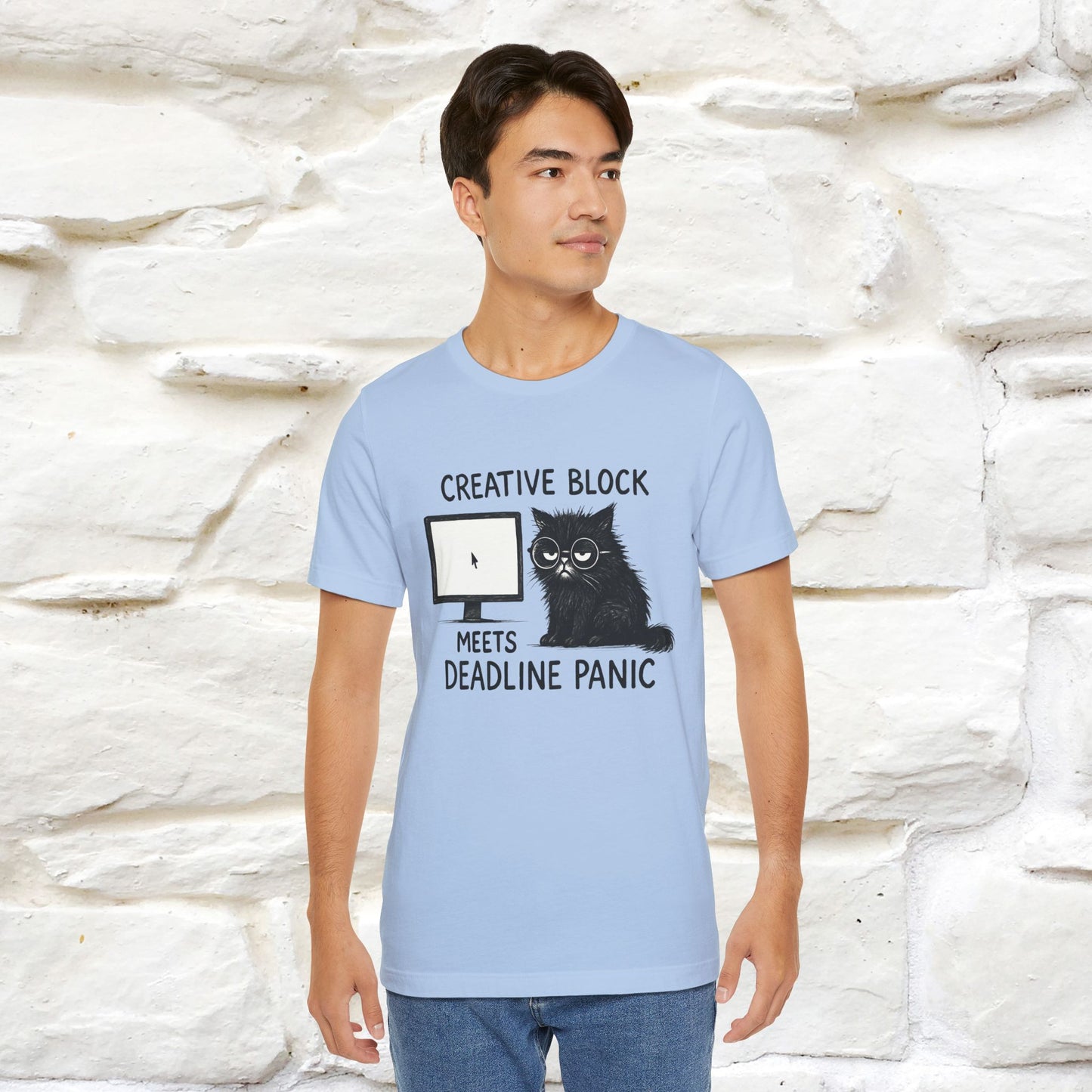 "Creative Block Meets Deadline..." |Cat T-Shirt | Nunu&Miao Studio - Nunu&Miao Studio