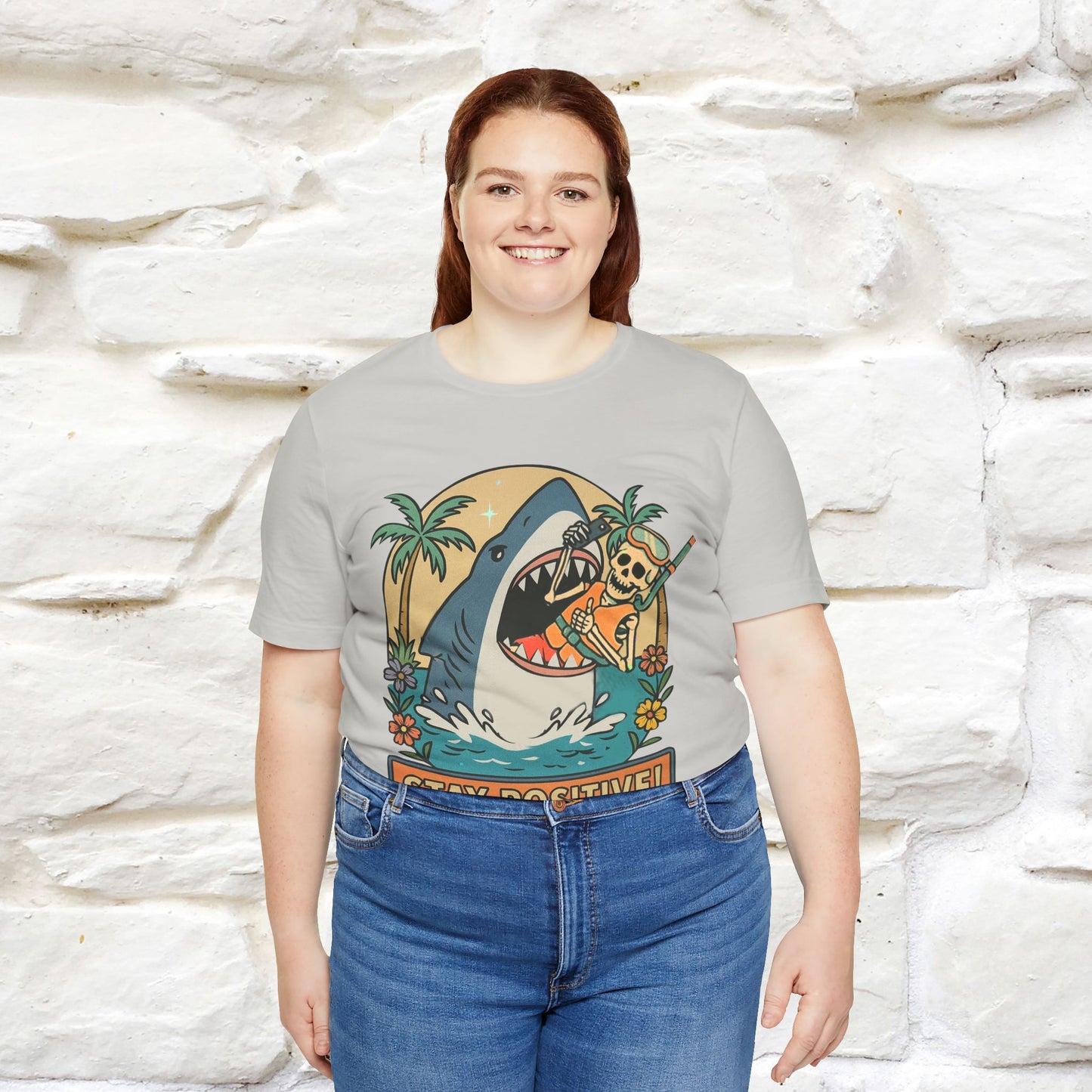 "Stay Positive" Funny T-shirt |Nunu&Miao Studio - Nunu&Miao Studio