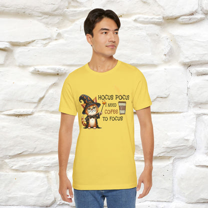 ''Hocus Pocus I Need Coffe To Focus'' Funny Cat Shirt | Nunu&Miao Studio - Nunu&Miao Studio