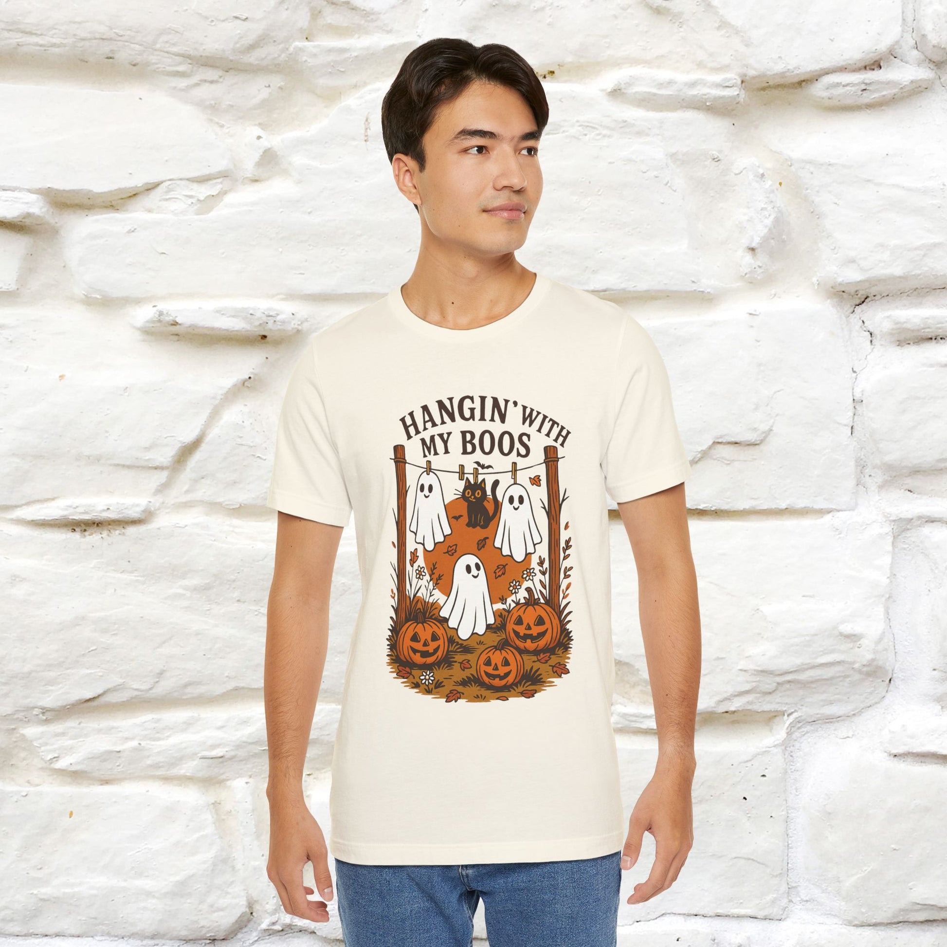 "Hanging With My Boos" Halloween Cat T-shirt |Nunu&Miao Studio - Nunu&Miao Studio