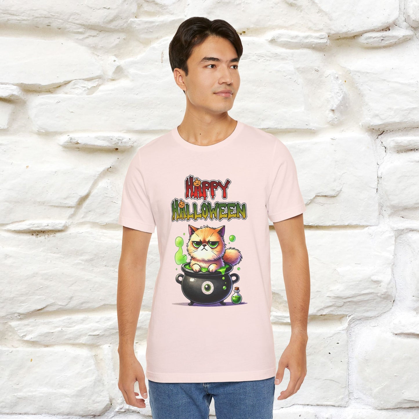 "Angry Cat Happy Halloween" Cat  T-shirt |Nunu&Miao Studio - Nunu&Miao Studio